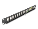 Delock Panel Mount 19" 16 Port 1 HE schwarz