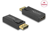 Delock Adapter DisplayPort 1.2 Stecker > HDMI Buchse 4K Passiv schwarz