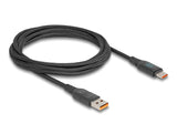 Delock USB 2.0 Daten- und Schnellladekabel USB Type-C™ + USB Typ-A Stecker zu USB Type-C™ Stecker PD 3.1 140 W mit Leistungsanzeige 1,20 m