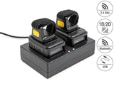 Delock Ringbarcode Scanner 1D und 2D mit 2,4 GHz oder Bluetooth (2 Stück) + Ladestation