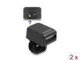 Delock Ringbarcode Scanner 1D und 2D mit 2,4 GHz oder Bluetooth (2 Stück) + Ladestation