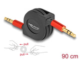 Delock Audio Aufrollkabel 3,5 mm 3 Pin Klinkenstecker zu Klinkenstecker 90 cm