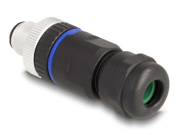 Delock M12 Steckverbinder A-kodiert 5 Pin Stecker zur Montage mit Schraubanschluss