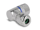 Delock M12 Steckverbinder A-kodiert 3 Pin Buchse zur Montage mit Schraubanschluss 90° gewinkelt Metall