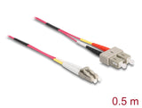 Delock Kabel Lichtwellenleiter LC zu SC Multimode OM4 0,5 m