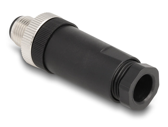 Delock M12 Steckverbinder A-kodiert 3 Pin Stecker zur Montage mit Schraubanschluss