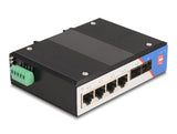Delock Industrie Gigabit Ethernet Switch 4 Port RJ45 2 Port SFP für Hutschiene