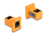 Delock D-Typ Modul RJ45 Buchse zu Buchse 90° gewinkelt orange