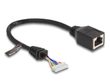 Delock Kabel RJ45 Buchse zu Pfostenbuchse 2,00 mm 8 Pin Cat.5e 23 cm schwarz
