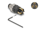 Delock M8 Steckverbinder A-kodiert 3 Pin Stecker zur Montage mit Schraubanschluss