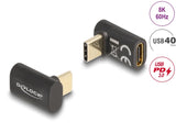 Delock Adapter USB 40 Gbps USB Type-C™ PD 3.0 100 W Stecker zu Buchse gewinkelt 8K 60 Hz