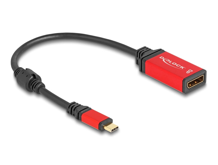 Delock USB Type-C™ zu DisplayPort Adapter (DP Alt Mode) 8K 30 Hz mit HDR Funktion rot