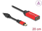 Delock USB Type-C™ zu HDMI Adapter (DP Alt Mode) 8K 60 Hz mit HDR Funktion rot