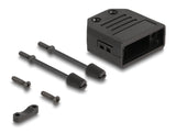 Delock Gehäuse für D-Sub 9 Pin Stecker / Buchse Kunststoffgehäuse mit Zugentlastung schwarz