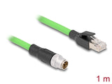 Delock M12 Kabel X-kodiert 8 Pin Stecker zu RJ45 Stecker PUR (TPU) 1 m