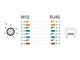 Delock M12 Adapter A-kodiert 8 Pin Stecker zu RJ45 Buchse gerade