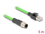 Delock M12 Kabel D-kodiert 4 Pin Stecker zu RJ45 Stecker PUR (TPU) 5 m