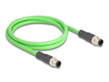 Delock M12 Kabel D-kodiert 4 Pin Stecker zu Stecker PUR (TPU) 1 m