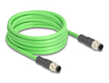 Delock M12 Kabel D-kodiert 4 Pin Stecker zu Stecker PUR (TPU) 5 m