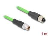 Delock M12 Kabel X-kodiert 8 Pin Stecker zu Buchse PUR (TPU) 1 m