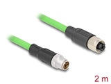 Delock M12 Kabel X-kodiert 8 Pin Stecker zu Buchse PUR (TPU) 2 m