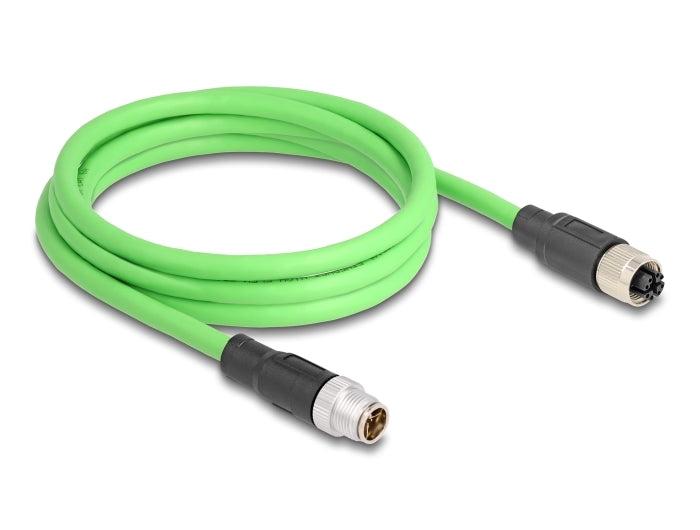 Delock M12 Kabel X-kodiert 8 Pin Stecker zu Buchse PUR (TPU) 2 m