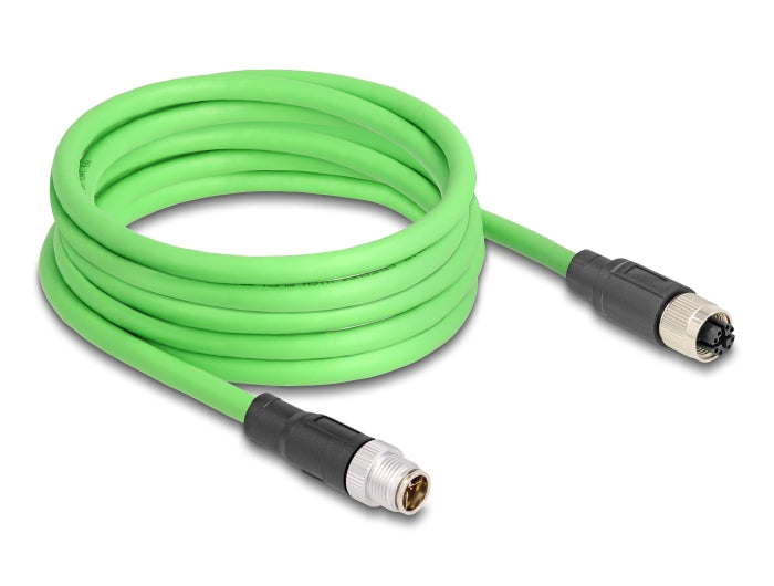 Delock M12 Kabel X-kodiert 8 Pin Stecker zu Buchse PUR (TPU) 5 m