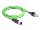 Delock M12 Kabel A-kodiert 8 Pin Stecker zu RJ45 Stecker PUR (TPU) 1 m