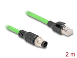 Delock M12 Kabel A-kodiert 8 Pin Stecker zu RJ45 Stecker PUR (TPU) 2 m