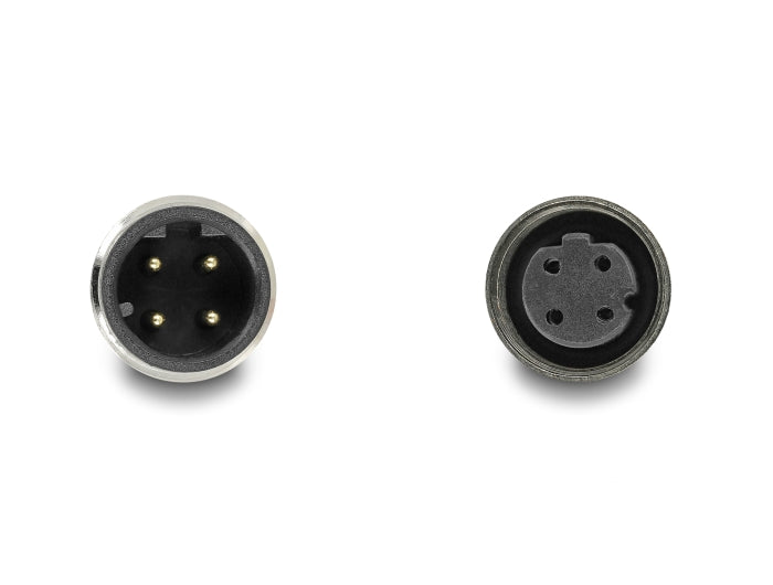 Delock M12 Kabel D-kodiert 4 Pin Stecker zu Buchse PUR (TPU) 1 m