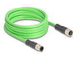 Delock M12 Kabel D-kodiert 4 Pin Stecker zu Buchse PUR (TPU) 5 m