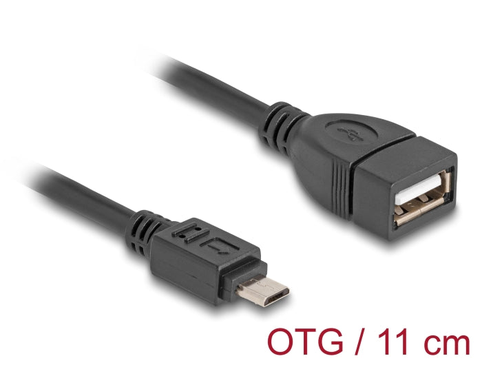 Delock USB 2.0 OTG Kabel Typ Micro-B Stecker zu Typ-A Buchse 11 cm