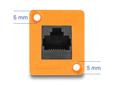 Delock D-Typ Modul RJ45 Buchse zu Buchse 90° gewinkelt orange