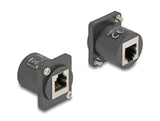 Delock D-Typ Modul RJ12 Buchse zu Buchse mit Schrauben schwarz