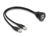 Delock USB 2.0 Kabel 2 x USB Typ-A Stecker zu 2 x USB Typ-A Buchse zum Einbau 1 m schwarz