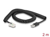 Delock RJ50 zu USB 2.0 Typ-A Barcode Scanner Spiralkabel 2 m