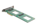 Delock PCI Express 4.0 x8 Karte zu 2 x intern U.2 NVMe SFF-8639 - Bifurcation (LxB: 236 x 87 mm)