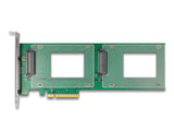Delock PCI Express 4.0 x8 Karte zu 2 x intern U.2 NVMe SFF-8639 - Bifurcation (LxB: 236 x 87 mm)