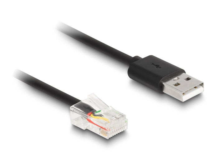 Delock RJ50 zu USB 2.0 Typ-A Spiralkabel 2 m