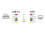 Delock RJ50 zu USB 2.0 Typ-A Spiralkabel 2 m