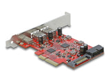 Delock PCI Express x4 Karte zu 1 x extern USB Type-C™ Buchse + 2 x extern USB Typ-A Buchse SuperSpeed USB 10 Gbps + 1 x intern USB 5 Gbps Pfostenstecker
