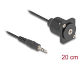 Delock D-Typ Kabel 3,5 mm 3 Pin Klinkenstecker zu Buchse schwarz 20 cm