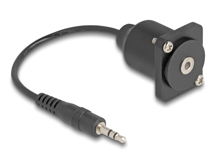 Delock D-Typ Kabel 3,5 mm 3 Pin Klinkenstecker zu Buchse schwarz 20 cm