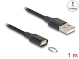 Delock Magnetisches USB-Ladekabel schwarz 1 m