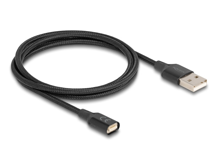 Delock Magnetisches USB-Ladekabel schwarz 1 m