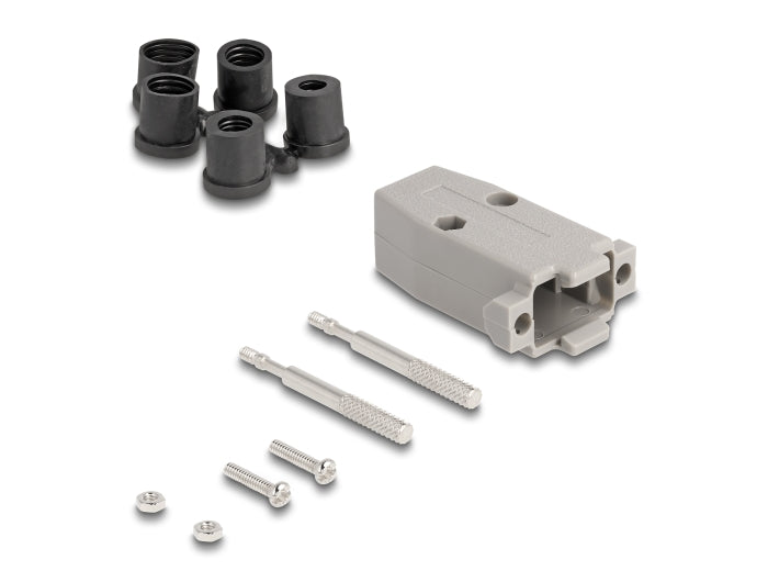 Delock Gehäuse für D-Sub 9 Pin Stecker / Buchse mit Gummidichtungen