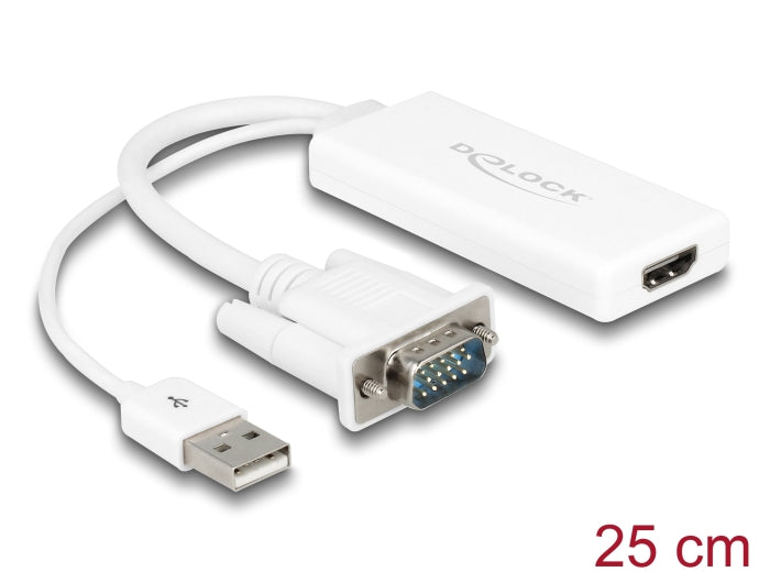 Delock VGA zu HDMI Adapter mit Audio weiß