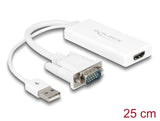 Delock VGA zu HDMI Adapter mit Audio weiß