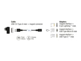Delock Magnetisches Ladekabel Set für 8 Pin Lightning™ / Micro USB / USB Type-C™ schwarz 1 m