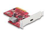 Delock PCI Express x4 Karte zu 1 x extern USB 10 Gbps USB Type-C™ Buchse + 1 x intern USB 10 Gbps Typ-A Buchse - Low Profile Formfaktor
